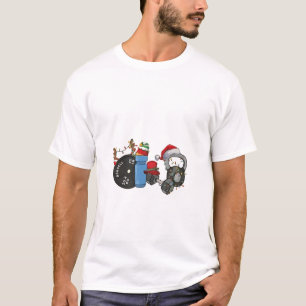 T-shirt Père Noël drôle haltères musculation gym Noël