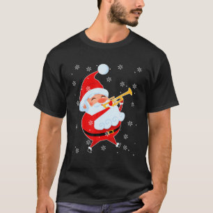 T-shirt Père Noël drôle Jouer Trumpet Noël Trumpet Trum