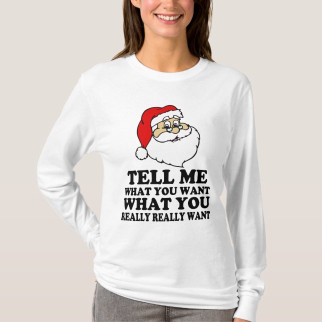 T-shirt Père Noël drôle m'indiquent ce que vous voulez (Devant)