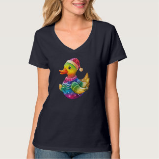 T-shirt Père Noël Duck Rainbow