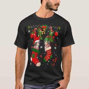 T-shirt Père Noël Elf Australian Shepherd à l'intérieur de