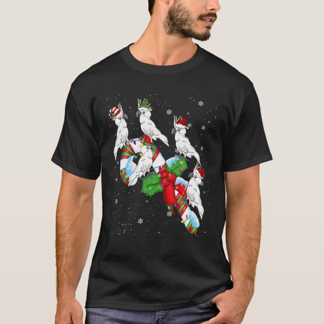 T-shirt père Noël ELF Cockatoo Sur Candy Christmas Lights  (Devant)