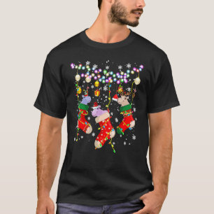 T-shirt Père Noël ELF Reindeer Hippo Dans Chaussettes de N