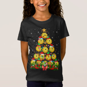 T-Shirt Père Noël Elf Reindeer Pickleball Noël Arbre Noël