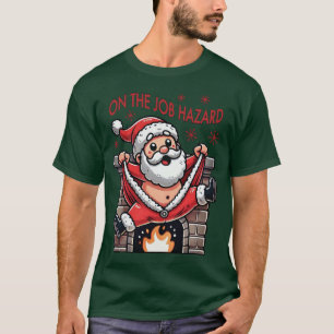 T-shirt Père Noël en feu : Risques sur le lieu de travail