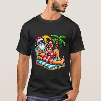 T-shirt Père Noël en maillot de bain Fête de Noël d'été su