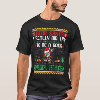 T-shirt Père Noël essaie d'être un bon technicien biomédic
