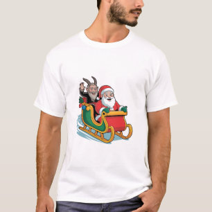 T-shirt Père Noël et Krampus Mal noir Noël Horreur Noël No