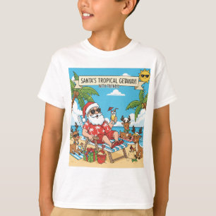 T-shirt Père Noël et le trésor tropical des rennes
