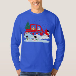 T-shirt Père Noël et Reindeer Snowplowing
