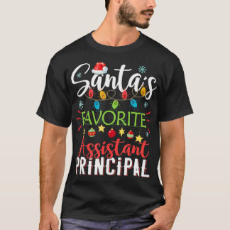 T-shirt Père Noël Favori Assistant Principal Xmas Light Ch