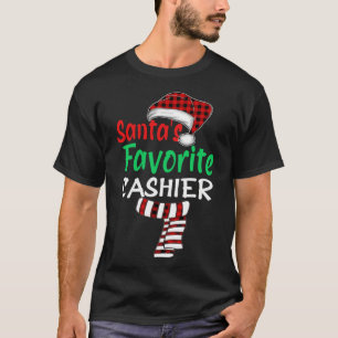 T-shirt Père Noël Favori Cashier Noël Père Noël Rouge Plai