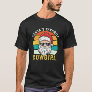 T-shirt père Noël Favori Cowgirl Vintage Christmas Femmes
