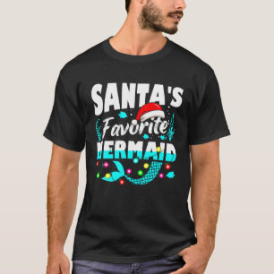 T-shirt père Noël Favori Favori de sirène amante Noël