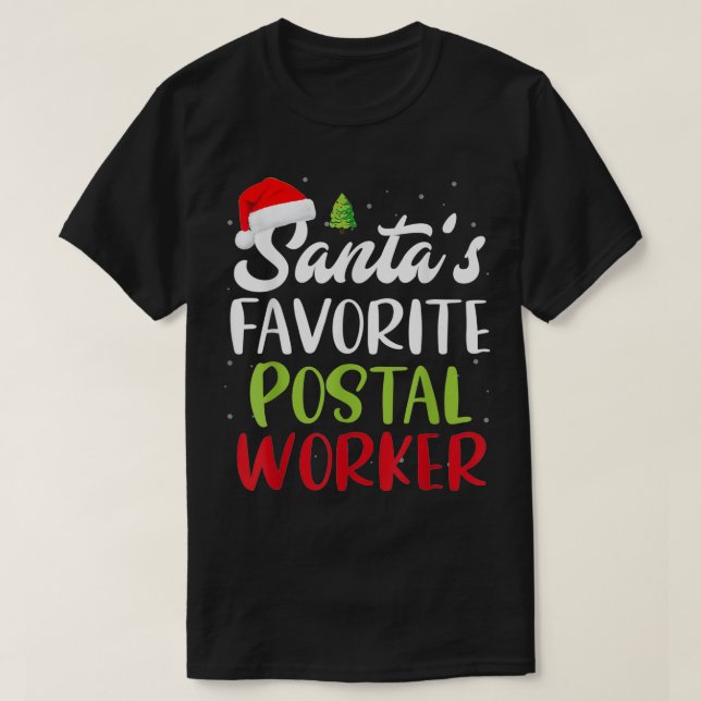 T-shirt Père Noël Favori Postal Worker Noël Santa Hat (Design devant)