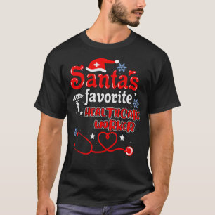 T-shirt Père Noël Favoris Travailleur de santé Stethoscope