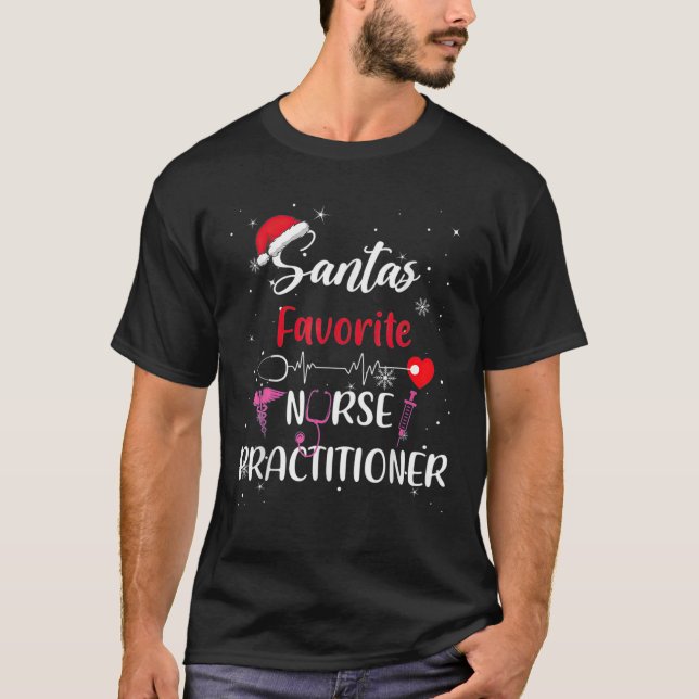 T-shirt Père Noël Favorite Nurse Praticien Noël (Devant)