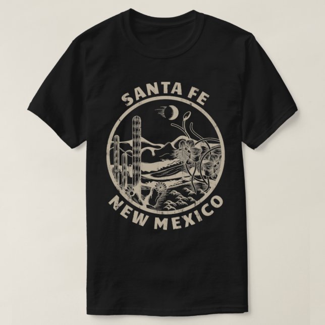 T-shirt Père Noël Fe Nouveau Mexique Linocut Distresse Dés (Design devant)