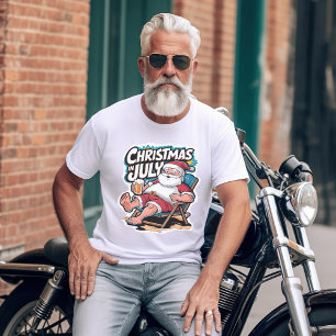 T-shirt Père Noël Festive Profitant De La Pause Bière