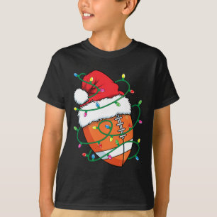 T-shirt Père Noël Football Sports Ball Hommes garçons Noël