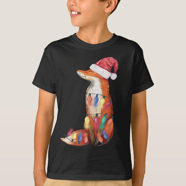 T-shirt Père Noël Fox illuminations de Noël Fox Lover Noël (Devant)