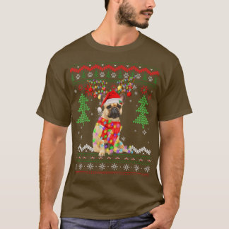 T-shirt Père Noël French Buldog Chien de Noël lumières lai