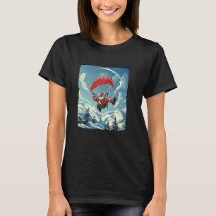 T-shirt Père Noël Fun Cool Skydiving pour S festif drôle