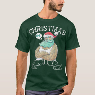T-shirt Père Noël Gangster Drôle Noël en Juillet Père Noël