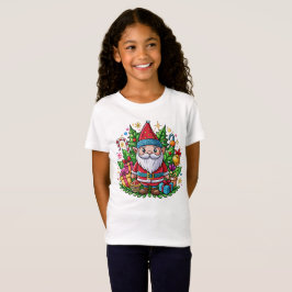 T-Shirt Père Noël Gnome avec cadeaux et décorations de vac