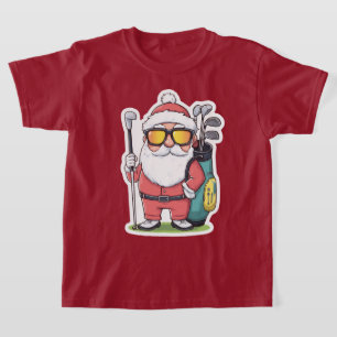 T-shirt Père Noël Golfing Christmas Fun