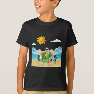 T-shirt Père Noël hawaïen drôle Tropical été Noël