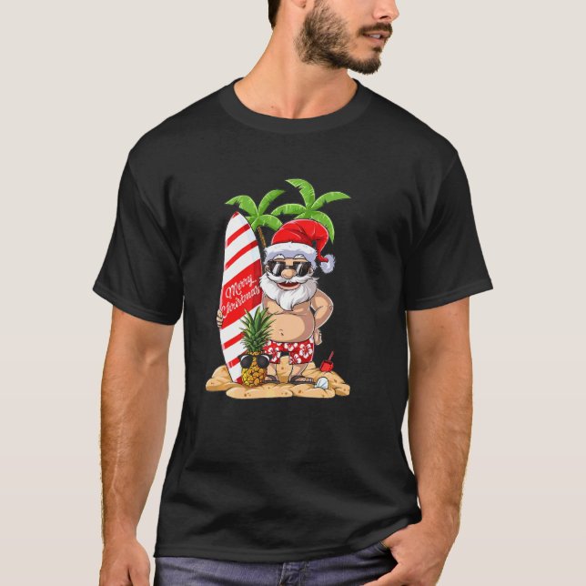 T-shirt Père Noël Hawaiian Christmas Sweater Christmas Tea (Devant)
