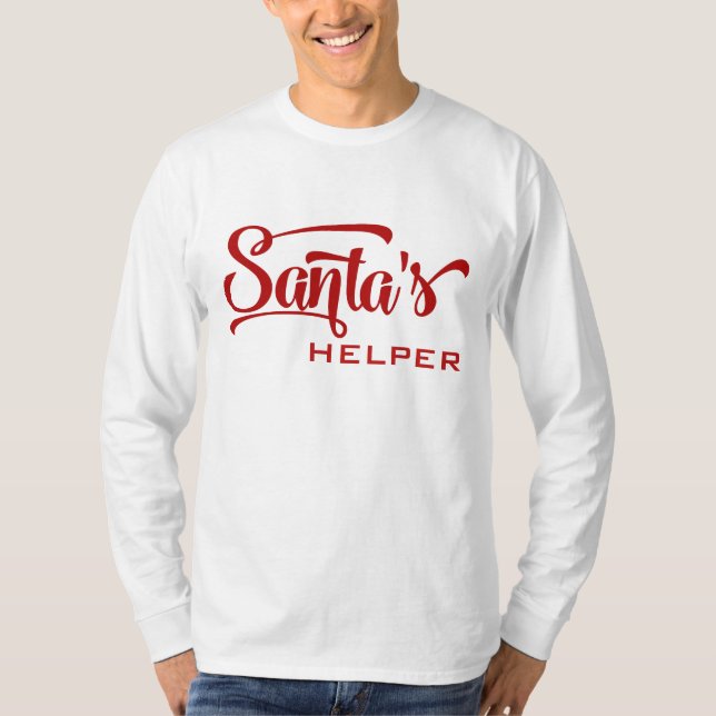 T-shirt Père Noël Helper Holiday Typographie festive (Devant)