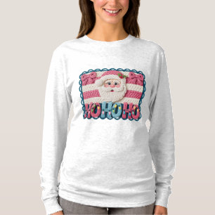 T-shirt Père Noël Ho Ho Ho pour femmes – Fausse broderie