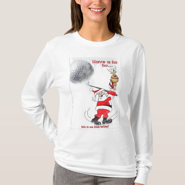 T-shirt Père Noël ho ho trou-dans-un plutôt des vacances ! (Devant)