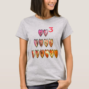T-shirt Père Noël Hohoho 3 coeurs Stylish Women's New Bala