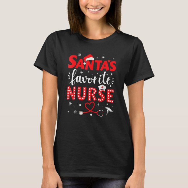 T-shirt Père Noël infirmière favorite pour Noël à l'hôpita (Devant)