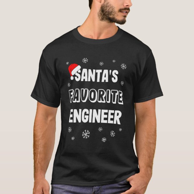 T-shirt Père Noël Ingénieur favori cadeau de Noël (Devant)