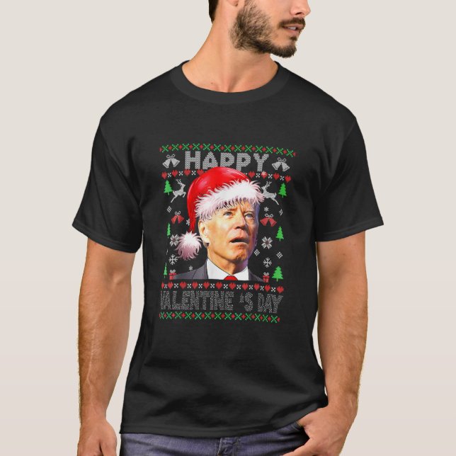 T-shirt Père Noël Joe Biden, Heureuse Sainte-Valentin Ugly (Devant)
