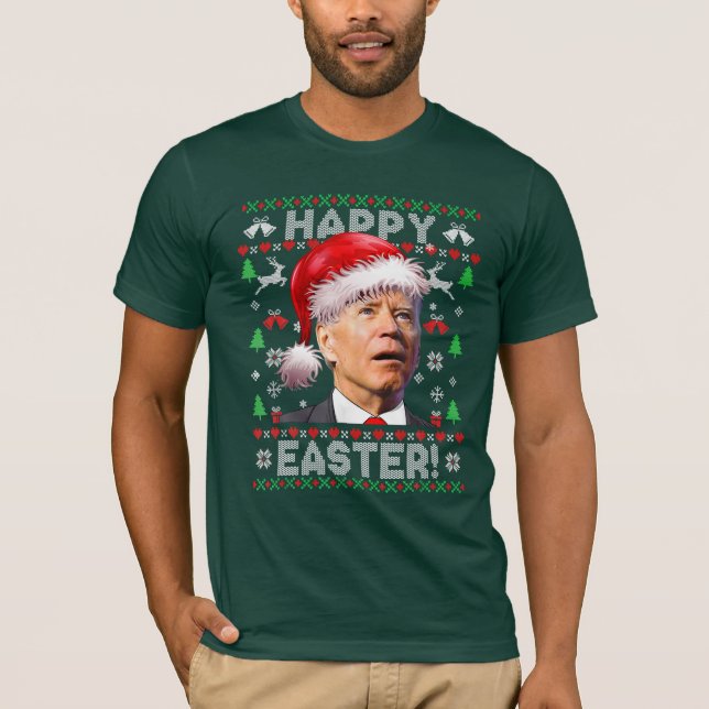T-shirt Père Noël Joe Biden Joyeux Noël hideux de Pâques (Devant)