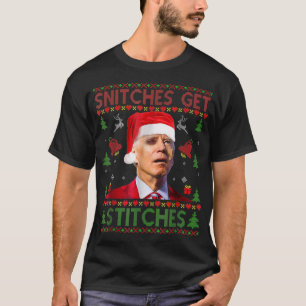 T-shirt Père Noël Joe Biden Snitches-Get-Stitches Noël Ug