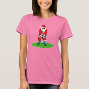 T-shirt Père Noël jouant au golf