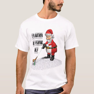 T-SHIRT PÈRE NOËL JOUANT AU GOLF
