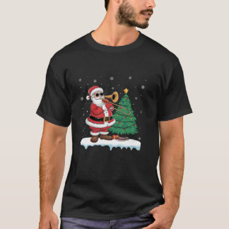 T-shirt Père Noël Jouer Trombone Garçons Filles Enfants Lu