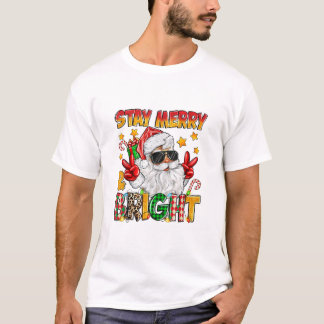 T-shirt Père Noël Joyeux Et Lumineux