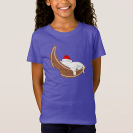T-Shirt Père Noël Kitty et la lune de pain d'épices
