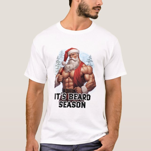 T-shirt Père Noël, la saison de la barbe (Devant)