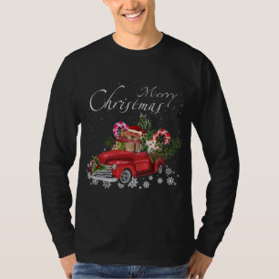 T-shirt Père Noël Labrador Chien équitation Camion Rouge M