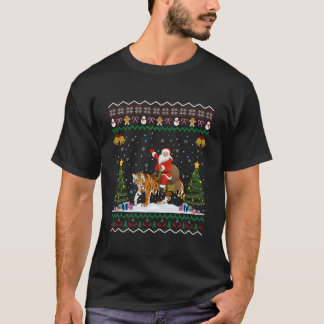 T-shirt Père Noël laid chevauchant un tigre