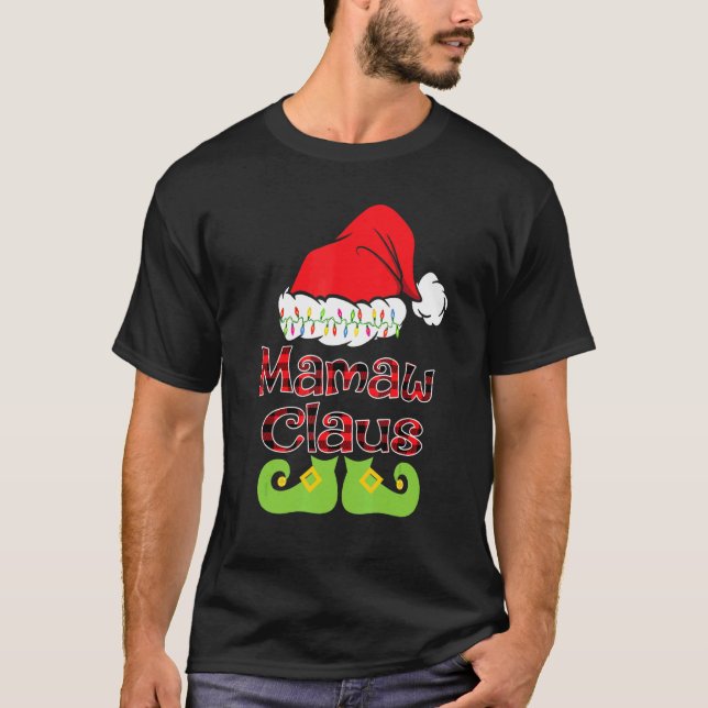 T-shirt Père Noël Mamaw Claus Famille de jumelage de Noël (Devant)